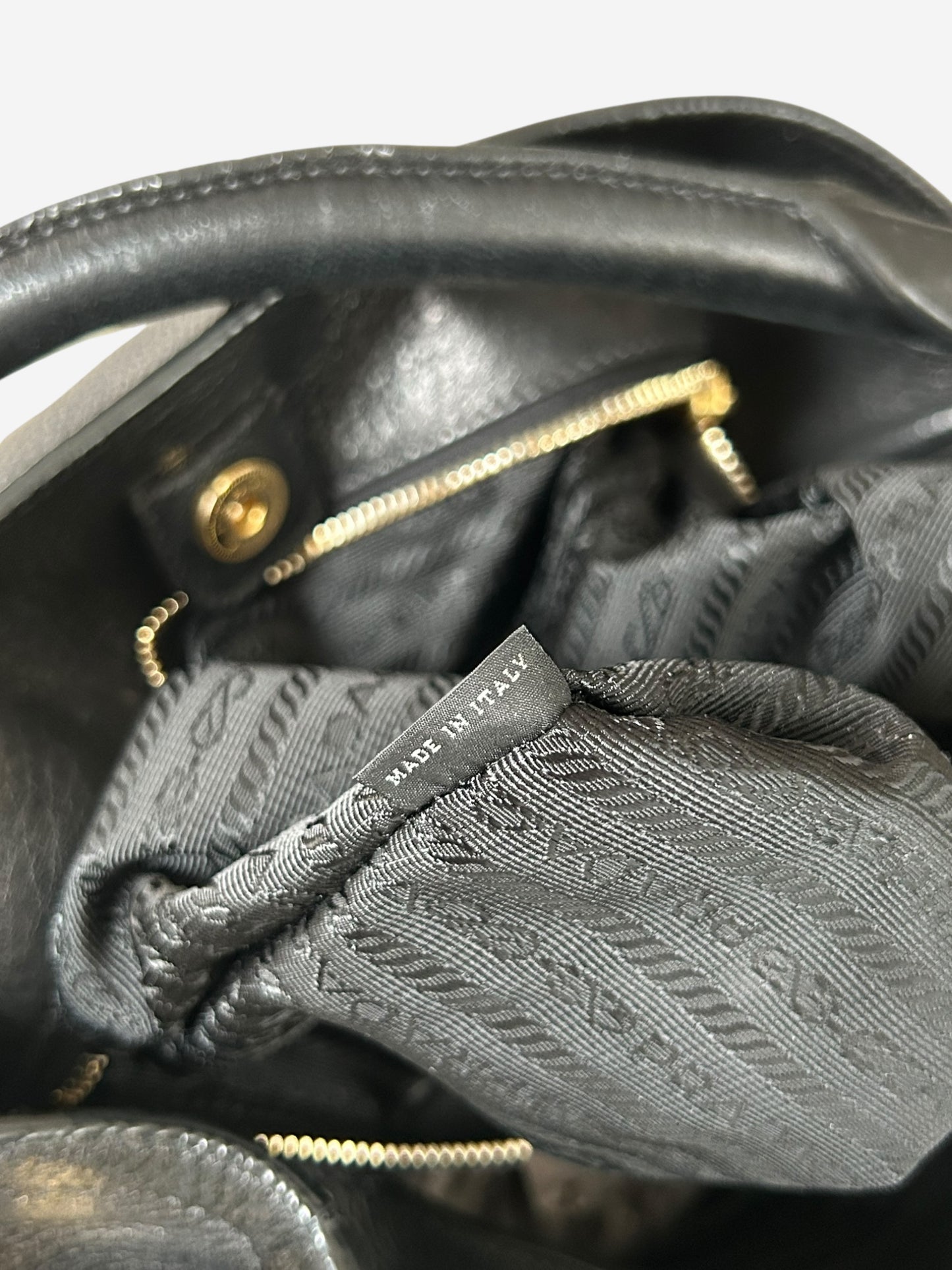 Prada Vitello Daino Leather Zip Around Hobo Bag