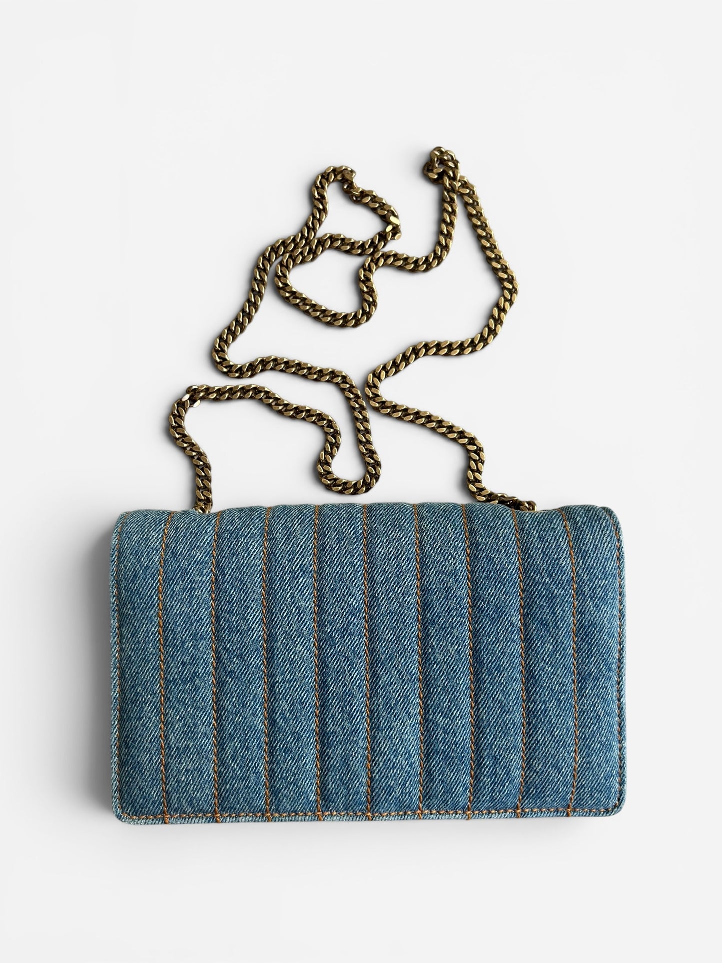Saint Laurent Denim Amalia Matelasse chain bag