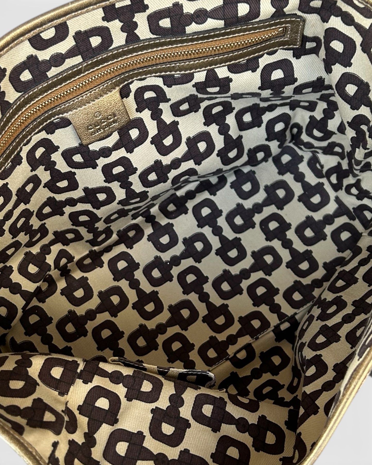 Gucci GG Monogram Jolicoeur Handbag Gold