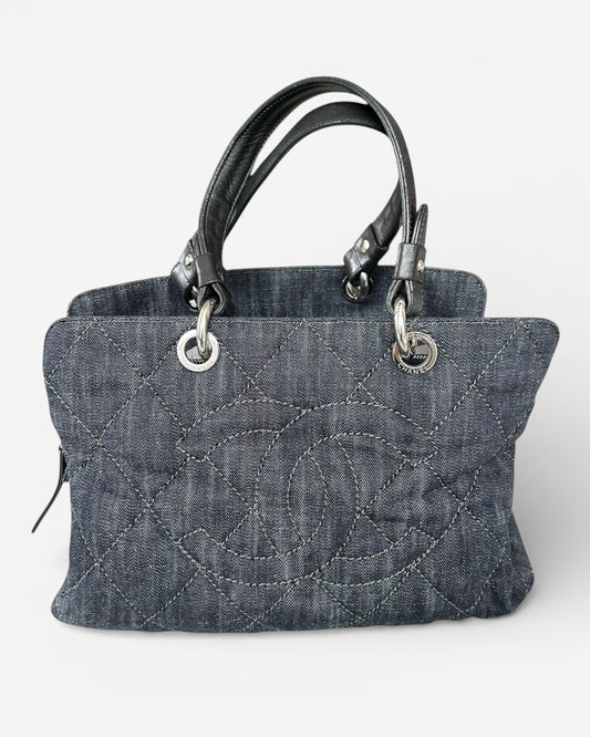 Chanel CC Tote Bag Navy denim