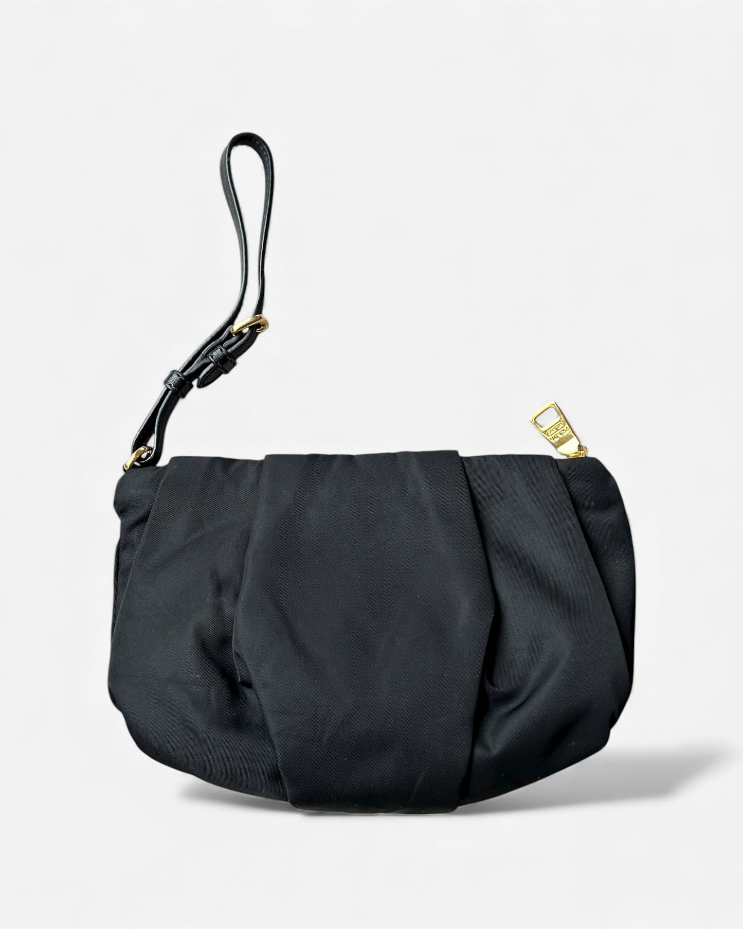 Prada Black Nylon and Leather Pouch