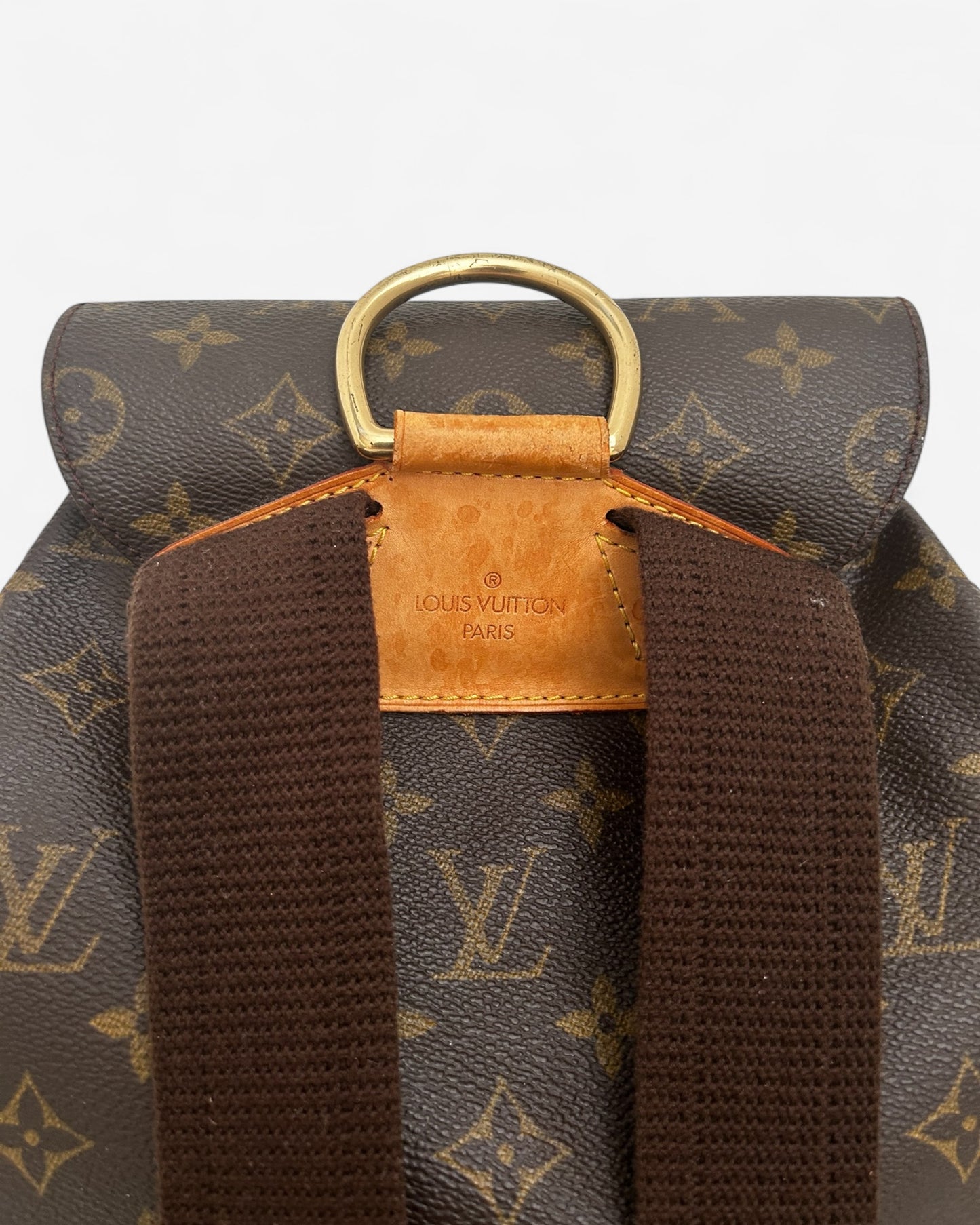 back view of vintage louis vuitton monogram backpack