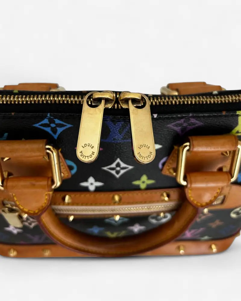 Hardware detail – Louis Vuitton x Takashi Murakami Alma PM Monogram Multicolore 2004 luxury bag