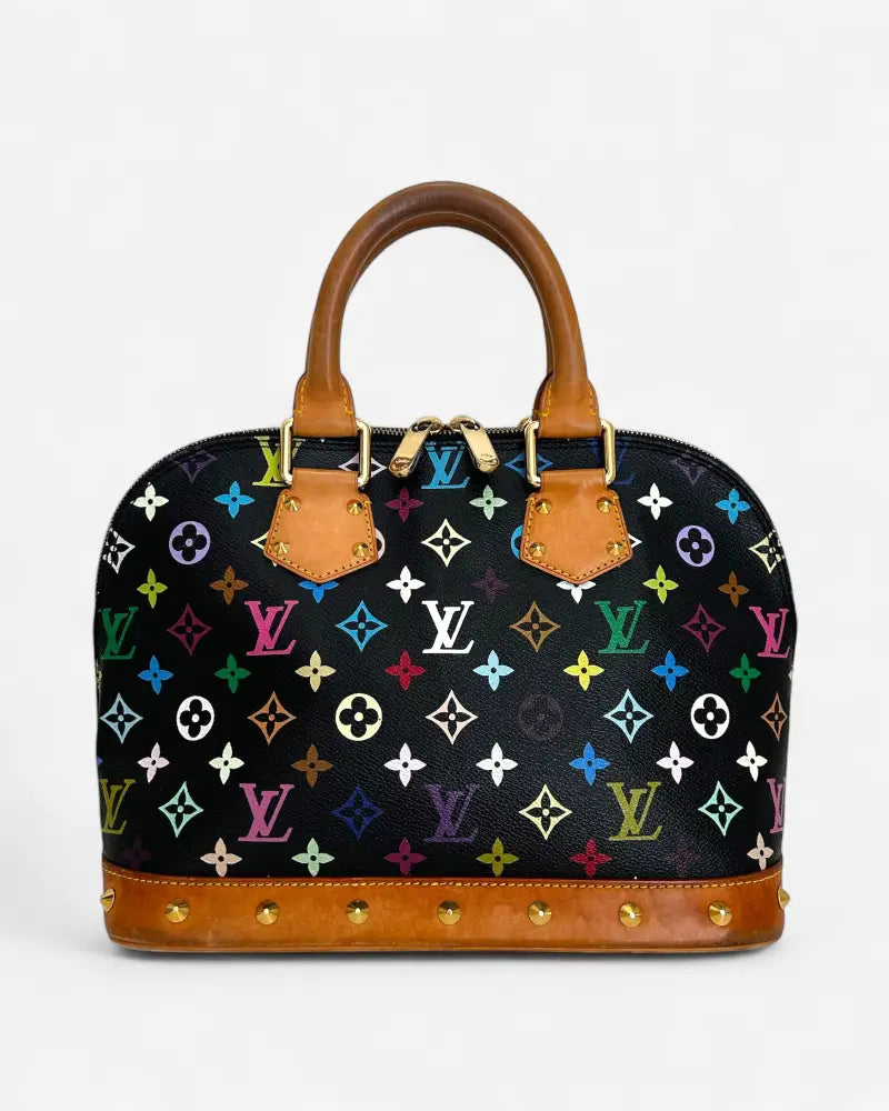 Back view of Louis Vuitton x Murakami Alma PM Monogram Multicolore 2004 pre-owned handbag